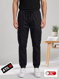 Men's Urban Cargo Black Trousers | Multi-Pocket Streetwear Style